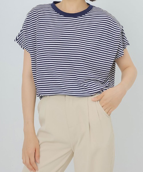 Flugge(フラッジー)の「フレアスリーブボーダーT(Tシャツ/カットソー・レディース・ブラウン/ネイビー・LARGE/MEDIUM)」の16枚目の写真