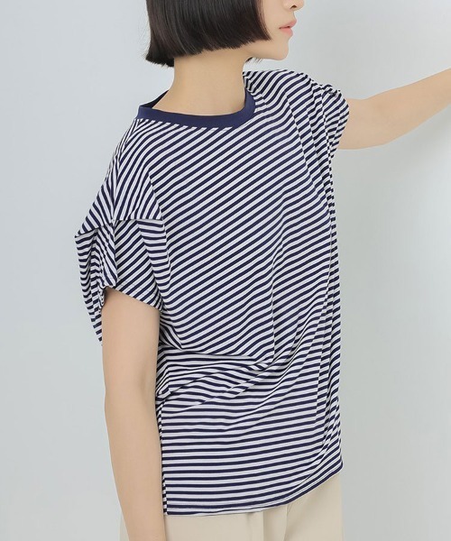 Flugge(フラッジー)の「フレアスリーブボーダーT(Tシャツ/カットソー・レディース・ブラウン/ネイビー・LARGE/MEDIUM)」の17枚目の写真