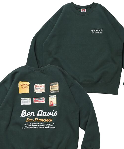 BEN DAVIS(ベンデイビス)の「【BEN DAVIS(ベンデイビス)】Graphic Sweatshirt / スウェット クルーネック グラフィック 裏起毛 ユニセックス(スウェット・メンズ・ブラック/グレー/ダークグリーン・LARGE/MEDIUM/X-LARGE)」の18枚目の写真