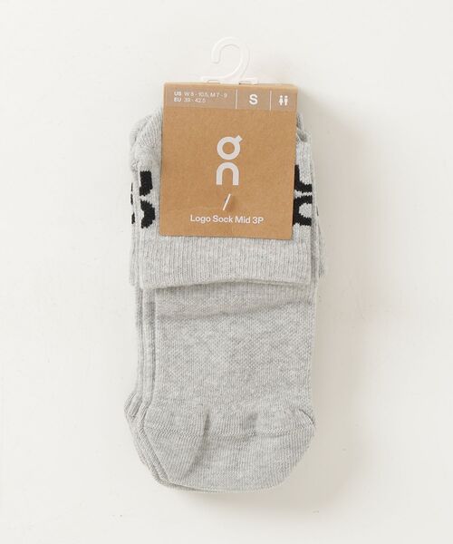 On(オン)の「On/オン Logo Sock Mid 3P(ソックス/靴下・メンズ・ブラック/グレー/ホワイト・M/S)」の3枚目の写真