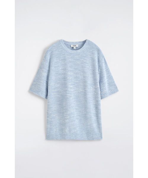 COS(コス)の「リラックス ブークレニットTシャツ(Tシャツ/カットソー・メンズ・ブルー/グレー系その他・L/M/S/XL/XS)」の7枚目の写真