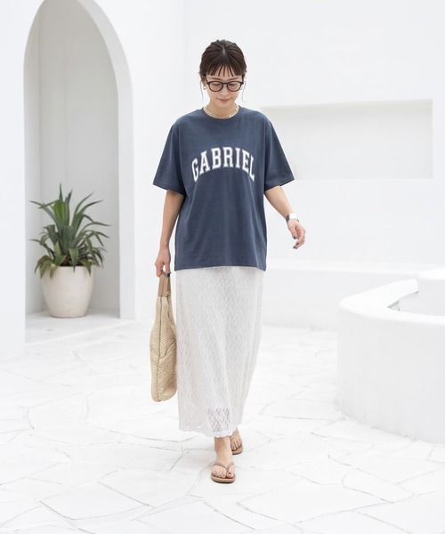 STYLE DELI(スタイルデリ)の「質感加工ロゴTシャツ/GABRIEL(Tシャツ/カットソー・レディース・チャコール/ネイビー/ホワイト・FREE)」の21枚目の写真
