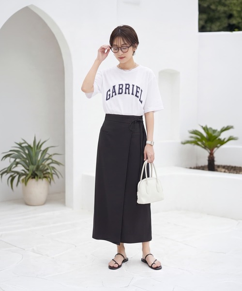 STYLE DELI(スタイルデリ)の「質感加工ロゴTシャツ/GABRIEL(Tシャツ/カットソー・レディース・チャコール/ネイビー/ホワイト・FREE)」の15枚目の写真