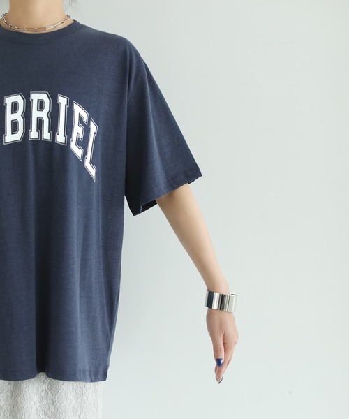 STYLE DELI(スタイルデリ)の「質感加工ロゴTシャツ/GABRIEL(Tシャツ/カットソー・レディース・チャコール/ネイビー/ホワイト・FREE)」の14枚目の写真