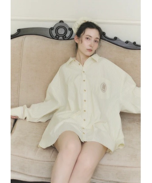NOTREemor(ノートルエモア)の「【unisex】emor logo shirt × chouchou(シャツ/ブラウス・レディース・ブルー/クリーム・FREE)」の1枚目の写真