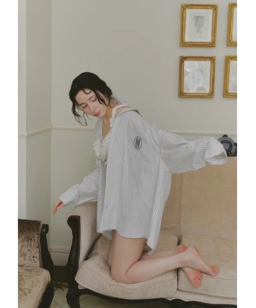 NOTREemor(ノートルエモア)の「【unisex】emor logo shirt × chouchou(シャツ/ブラウス・レディース・ブルー/クリーム・FREE)」の15枚目の写真