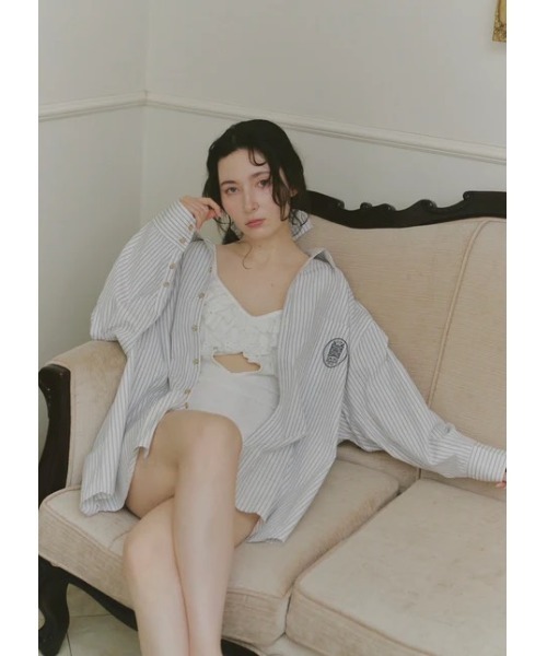 NOTREemor(ノートルエモア)の「【unisex】emor logo shirt × chouchou(シャツ/ブラウス・レディース・ブルー/クリーム・FREE)」の6枚目の写真