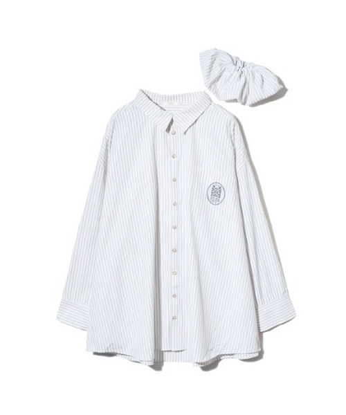 NOTREemor(ノートルエモア)の「【unisex】emor logo shirt × chouchou(シャツ/ブラウス・レディース・ブルー/クリーム・FREE)」の9枚目の写真