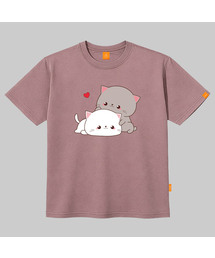 キューティカップルキャット 半袖Tシャツ 男女共用 ビッグサイズ S 4XL