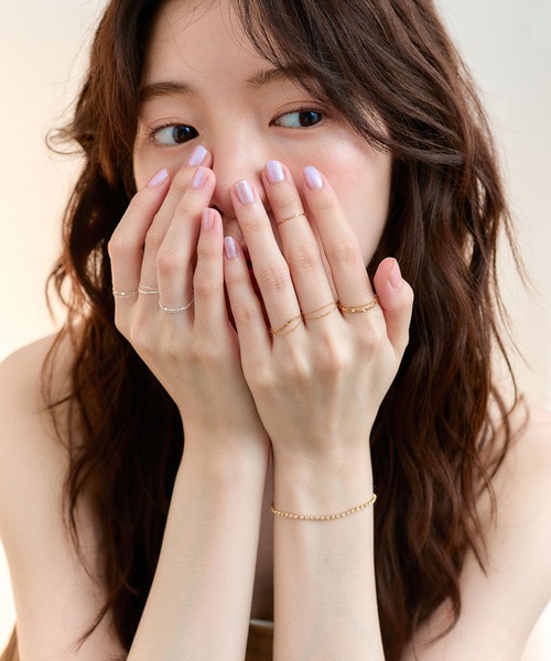 Jolie Toujours（ジョリトゥジュール）の「〈K18GP〉プレートチェーン2連リング（リング・レディース・ゴールド・FREE）」の6枚目の写真