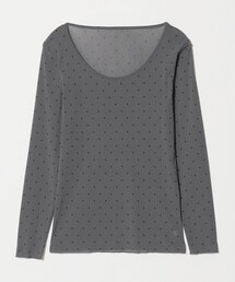 6 | <6(ROKU)>ナイロン チュール ラウンドカラー DOT(Tシャツ/カットソー)
