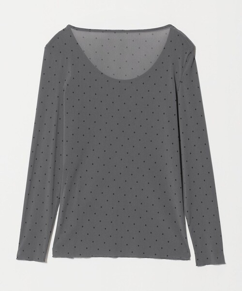 6(ロク)の「<6(ROKU)>ナイロン チュール ラウンドカラー DOT(Tシャツ/カットソー・レディース・ダークグレー・FREE)」の6枚目の写真