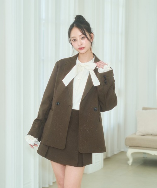Lallana(ララーナ)の「Ribbon frill volume sleeve blouse/リボンフリルボリュームスリーブブラウス(シャツ/ブラウス・レディース・ライトブルー/アイボリー・FREE)」の14枚目の写真