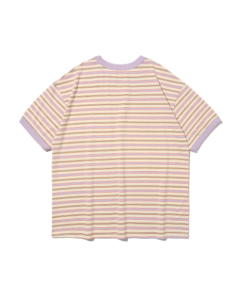 TAILOR STUDIO(テーラースタジオ)の「アセンティックソフトロゴストライプTシャツ(アイボリー/パープル)(Tシャツ/カットソー・レディース・その他・FREE)」の2枚目の写真