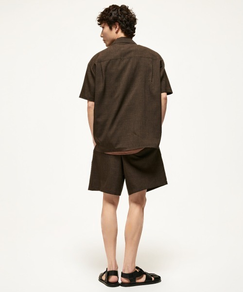 MODE COMMUTER(モードコミューター)の「Short-sleeve open collar woven shirt(シャツ/ブラウス・メンズ・ブラウン・MEDIUM/LARGE)」の10枚目の写真