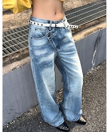 アシメウエストワイドデニムパンツ