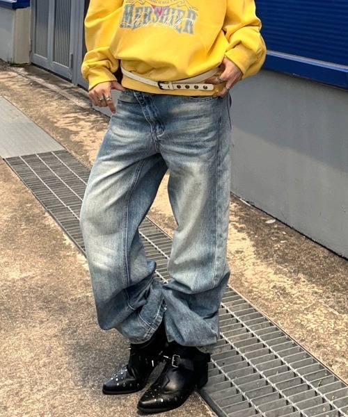 SHEENA（シーナ）の「アシメウエストワイドデニムパンツ（デニムパンツ・レディース・ブルー・S/M/L）」の18枚目の写真