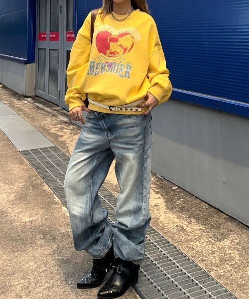 SHEENA（シーナ）の「アシメウエストワイドデニムパンツ（デニムパンツ・レディース・ブルー・S/M/L）」の8枚目の写真