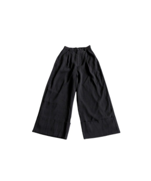 antiqua(アンティカ)の「麻調 ワイド ストレート パンツ(その他パンツ・レディース・ベージュ/ブラック・TL/ONESIZE)」の9枚目の写真