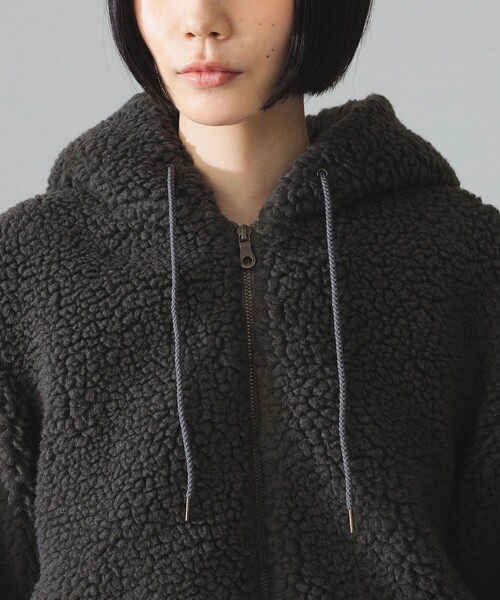 BEAMS BOY(ビームスボーイ)の「maturely / ボア ジップ フーディー(ブルゾン・レディース・ベージュ/チャコールグレー・0/1)」の14枚目の写真