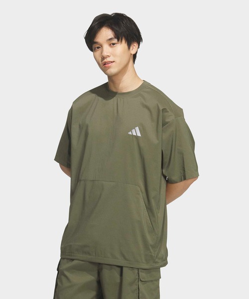 adidas(アディダス)の「シティテック ルーズフィット ドットエア ブリーザブル ウーブン半袖Tシャツ / アディダス adidas(Tシャツ/カットソー・メンズ・カーキ・XX-LARGE/3XL/LARGE/MEDIUM/SMALL/X-LARGE)」の1枚目の写真