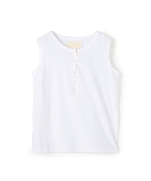 v::room(ヴィルーム)の「V::room コットンジャージー ヘンリーネックノースリーブプルオーバー(Tシャツ/カットソー・レディース・グレー/ホワイト/ベージュ・FREE)」の2枚目の写真
