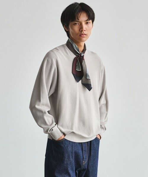 green label relaxing(グリーンレーベルリラクシング)の「コットン カシミヤ ミラノリブ クルーネック ニット -ハンドウォッシャブル-(ニット/セーター・メンズ・マスタード/ダークグレー/ライトグレー・S/M/L/XL)」の2枚目の写真
