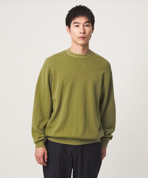 green label relaxing(グリーンレーベルリラクシング)の「コットン カシミヤ ミラノリブ クルーネック ニット -ハンドウォッシャブル-(ニット/セーター・メンズ・マスタード/ダークグレー/ライトグレー・S/M/L/XL)」の6枚目の写真