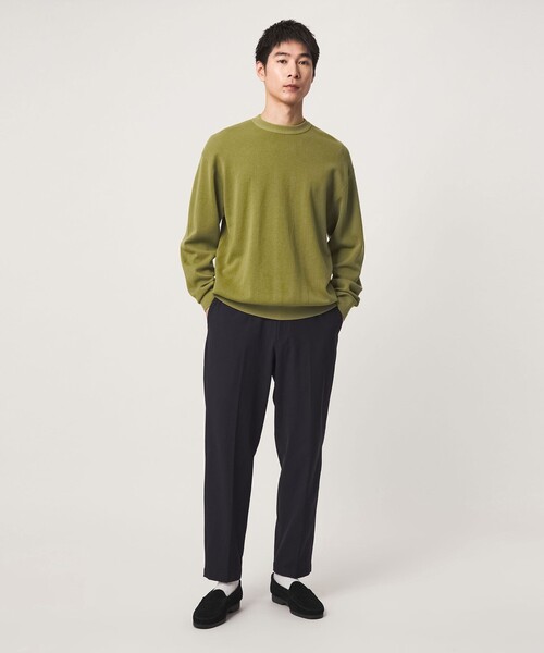 green label relaxing(グリーンレーベルリラクシング)の「コットン カシミヤ ミラノリブ クルーネック ニット -ハンドウォッシャブル-(ニット/セーター・メンズ・マスタード/ダークグレー/ライトグレー・S/M/L/XL)」の7枚目の写真