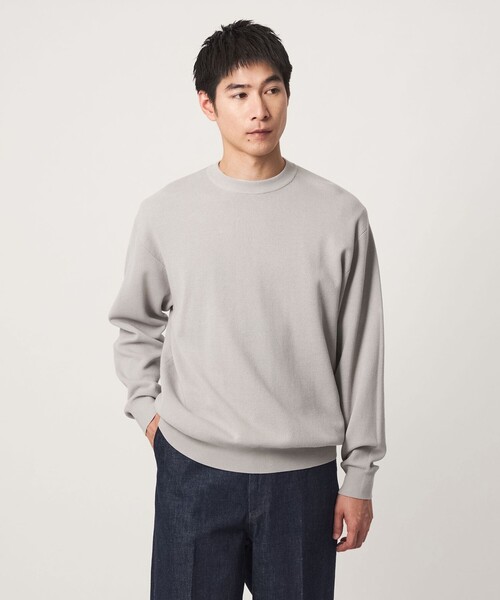 green label relaxing(グリーンレーベルリラクシング)の「コットン カシミヤ ミラノリブ クルーネック ニット -ハンドウォッシャブル-(ニット/セーター・メンズ・マスタード/ダークグレー/ライトグレー・S/M/L/XL)」の8枚目の写真