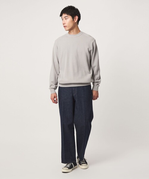 green label relaxing(グリーンレーベルリラクシング)の「コットン カシミヤ ミラノリブ クルーネック ニット -ハンドウォッシャブル-(ニット/セーター・メンズ・マスタード/ダークグレー/ライトグレー・S/M/L/XL)」の9枚目の写真