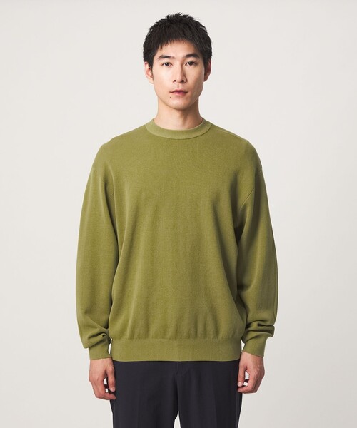 green label relaxing(グリーンレーベルリラクシング)の「コットン カシミヤ ミラノリブ クルーネック ニット -ハンドウォッシャブル-(ニット/セーター・メンズ・マスタード/ダークグレー/ライトグレー・S/M/L/XL)」の11枚目の写真