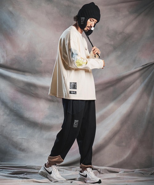 ANGENEHM(アンゲネーム)の「mlt5803-Abstract Print Long Sleeve T-shirt ロングスリーブTシャツ(AG07-009acg)(Tシャツ/カットソー・メンズ・ナチュラル/ブラック・S/M/L)」の18枚目の写真