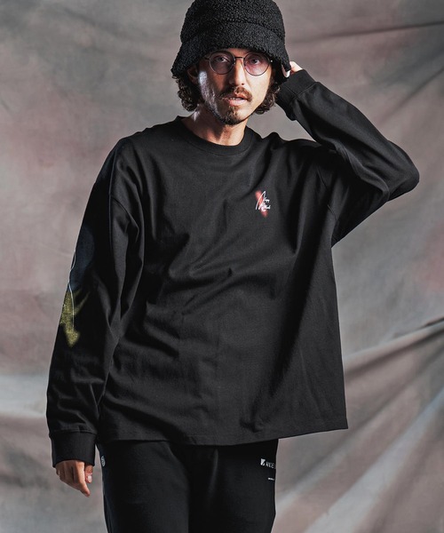 ANGENEHM(アンゲネーム)の「mlt5803-Abstract Print Long Sleeve T-shirt ロングスリーブTシャツ(AG07-009acg)(Tシャツ/カットソー・メンズ・ナチュラル/ブラック・S/M/L)」の19枚目の写真