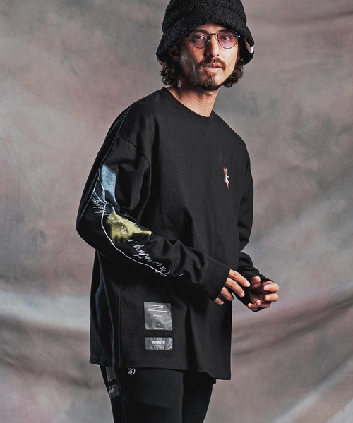 ANGENEHM(アンゲネーム)の「mlt5803-Abstract Print Long Sleeve T-shirt ロングスリーブTシャツ(AG07-009acg)(Tシャツ/カットソー・メンズ・ナチュラル/ブラック・S/M/L)」の20枚目の写真