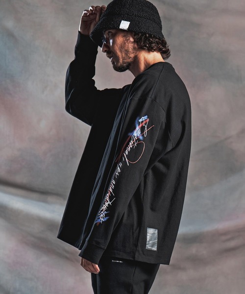 ANGENEHM(アンゲネーム)の「mlt5803-Abstract Print Long Sleeve T-shirt ロングスリーブTシャツ(AG07-009acg)(Tシャツ/カットソー・メンズ・ナチュラル/ブラック・S/M/L)」の21枚目の写真