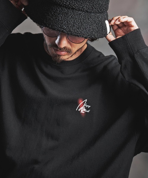 ANGENEHM(アンゲネーム)の「mlt5803-Abstract Print Long Sleeve T-shirt ロングスリーブTシャツ(AG07-009acg)(Tシャツ/カットソー・メンズ・ナチュラル/ブラック・S/M/L)」の22枚目の写真