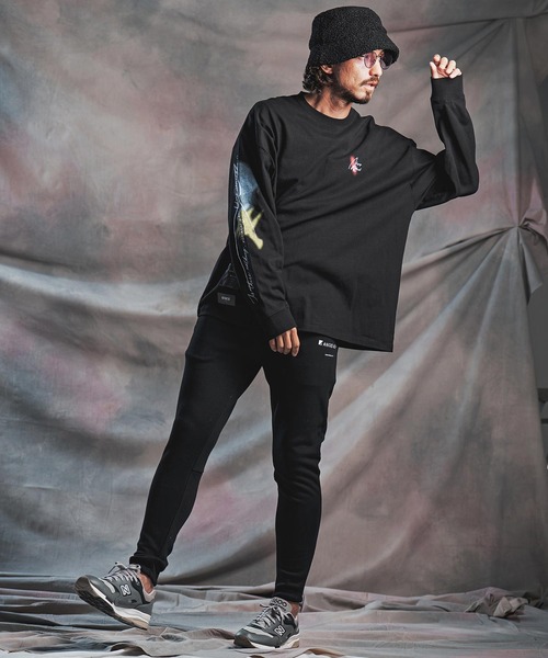 ANGENEHM(アンゲネーム)の「mlt5803-Abstract Print Long Sleeve T-shirt ロングスリーブTシャツ(AG07-009acg)(Tシャツ/カットソー・メンズ・ナチュラル/ブラック・S/M/L)」の13枚目の写真