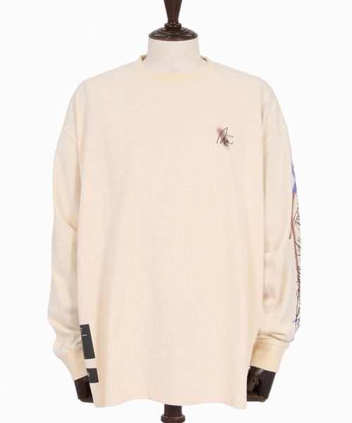 ANGENEHM(アンゲネーム)の「mlt5803-Abstract Print Long Sleeve T-shirt ロングスリーブTシャツ(AG07-009acg)(Tシャツ/カットソー・メンズ・ナチュラル/ブラック・S/M/L)」の16枚目の写真