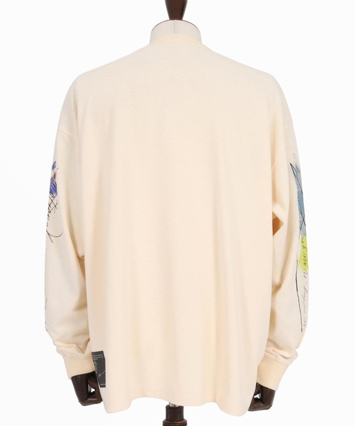 ANGENEHM(アンゲネーム)の「mlt5803-Abstract Print Long Sleeve T-shirt ロングスリーブTシャツ(AG07-009acg)(Tシャツ/カットソー・メンズ・ナチュラル/ブラック・S/M/L)」の5枚目の写真