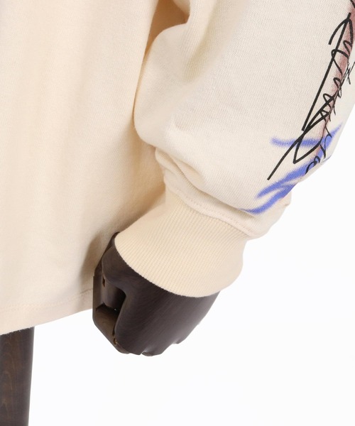 ANGENEHM(アンゲネーム)の「mlt5803-Abstract Print Long Sleeve T-shirt ロングスリーブTシャツ(AG07-009acg)(Tシャツ/カットソー・メンズ・ナチュラル/ブラック・S/M/L)」の3枚目の写真