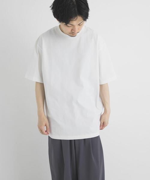 EKAL（エカル）の「『イージーケア』ロゴワッペンTシャツ（Tシャツ/カットソー・メンズ・ベージュ系その他/ホワイト/グリーン・MEDIUM/LARGE）」の9枚目の写真