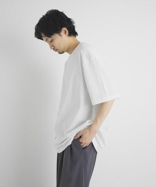 EKAL（エカル）の「『イージーケア』ロゴワッペンTシャツ（Tシャツ/カットソー・メンズ・ベージュ系その他/ホワイト/グリーン・MEDIUM/LARGE）」の10枚目の写真