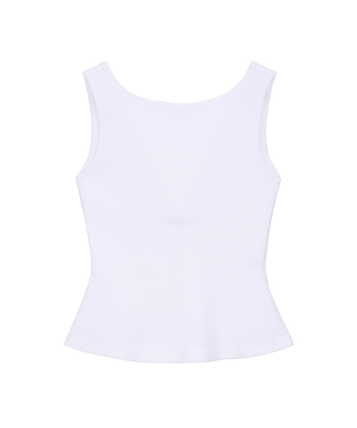 PROJECT WAVE(プロジェクトウェーブ)の「LIOU Sleeveless Top (2COLOR)(Tシャツ/カットソー・レディース・ブラック/ホワイト・FREE)」の1枚目の写真