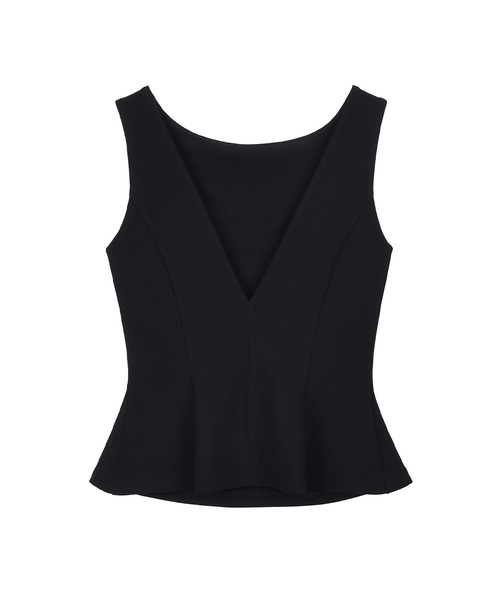 PROJECT WAVE(プロジェクトウェーブ)の「LIOU Sleeveless Top (2COLOR)(Tシャツ/カットソー・レディース・ブラック/ホワイト・FREE)」の2枚目の写真