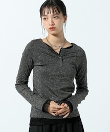 PAGEBOY | ラメカットヘンリー2WAYロングスリーブ(Tシャツ/カットソー)