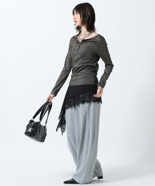 PAGEBOY（ページボーイ）の「ラメカットヘンリー2WAYロングスリーブ（Tシャツ/カットソー・レディース・オフホワイト/シルバー/ブルー・FREE）」の22枚目の写真