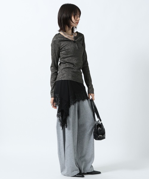 PAGEBOY（ページボーイ）の「ラメカットヘンリー2WAYロングスリーブ（Tシャツ/カットソー・レディース・オフホワイト/シルバー/ブルー・FREE）」の21枚目の写真