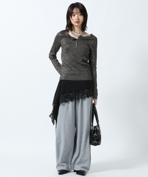 PAGEBOY（ページボーイ）の「ラメカットヘンリー2WAYロングスリーブ（Tシャツ/カットソー・レディース・オフホワイト/シルバー/ブルー・FREE）」の20枚目の写真