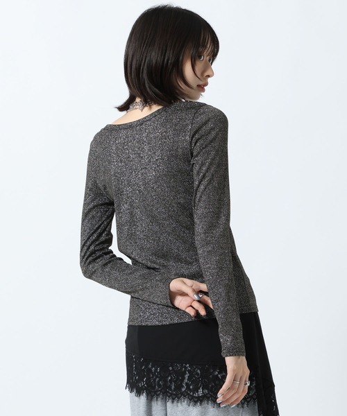 PAGEBOY（ページボーイ）の「ラメカットヘンリー2WAYロングスリーブ（Tシャツ/カットソー・レディース・オフホワイト/シルバー/ブルー・FREE）」の18枚目の写真